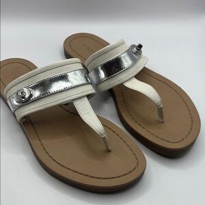 Coach White and Silver Sandals